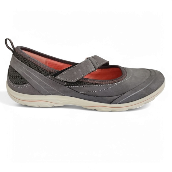 ECCO Mary Jane Sport Flats - gray/pink - (36 EU = US 5-5.5) - Perfect condition - Picture 1 of 13